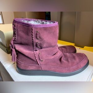 Hotter Aubergine Suede Ankle Boots